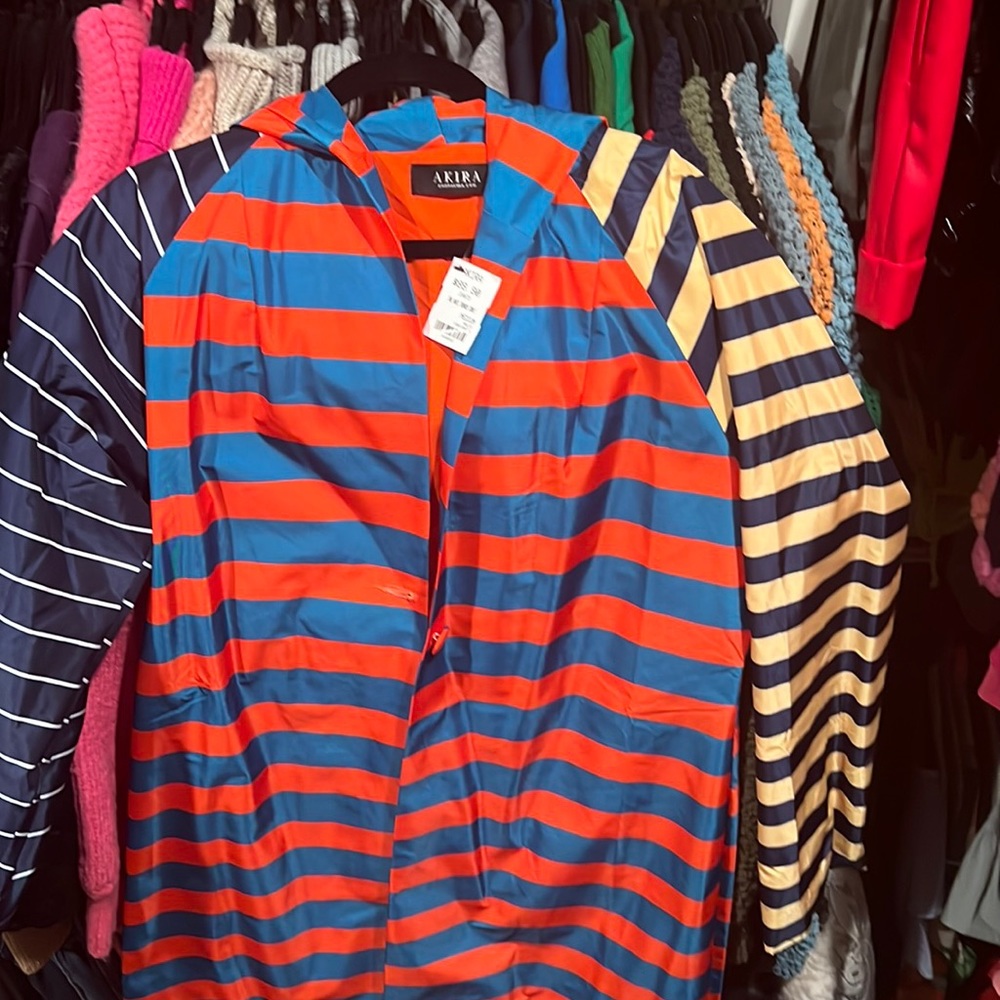 NWT Striped jacket with hood